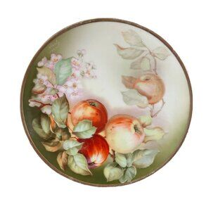 Antique Thomas Sevres Bavaria Murillo Handpainted Fruit Plate Signed “Kent” 8.5”